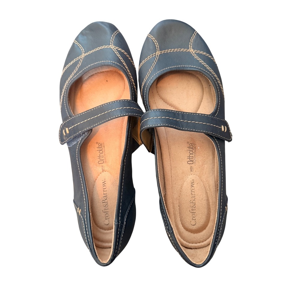 Office Comfort Spring Croft & Barrow Navy Blue Ortholite Mary Jane Flats 8M